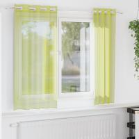 Cortinas de gasa con ojales vidaXL 2 uds 140x175 cm en color Verde manzana/Rosa/Amarillo y más | protección solar decorativa para ventanas hogar oficina dormitorio fácil de instalar - details 0