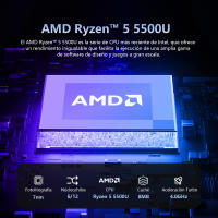VANWIN Portátil IPS de 15,6 pulgadas y 1920x1080 píxeles, AMD Ryzen 5 5500U, hasta 4,0 GHz, 16 GB de RAM, 512 SSD, WiFi5, Bluetooth 5,0, teclado retroiluminado, desbloqueo por Huella digital, encendido/apagado en 170 °, Tipo-C, HDMI, 2USB 3,2 con PAL - details 0