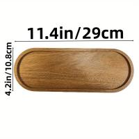 Plato De Madera De Acacia Japonés Rectangular Para Comedor Frutas Aperitivos Taza De Té Oval Tratamiento De Superficie Natural - details 16