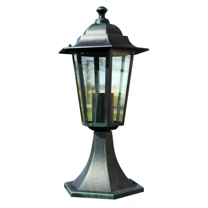 vidaXL Lámpara de jardín aluminio verde/negro - 1