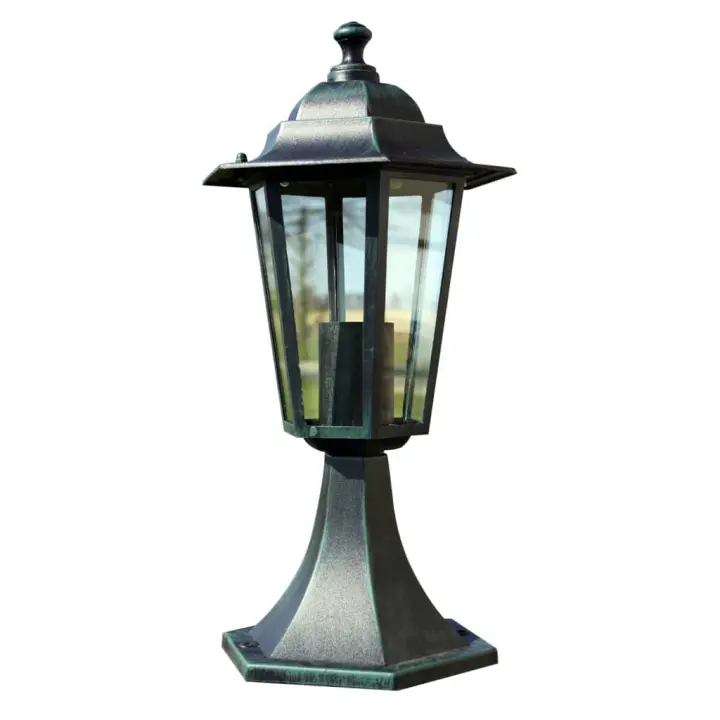 vidaXL Lámpara de jardín aluminio verde/negro - 1