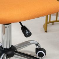 Vinsetto Silla de Oficina sin Brazos Silla de Escritorio Giratoria Tapizado de Tela con Altura Ajustable Estilo Moderno Carga 120 kg 48x53x80-90 cm Naranja - details 3