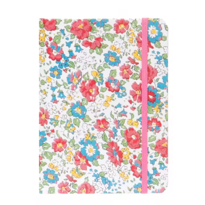 Libreta A6  diseño floral con goma Decomac - 1