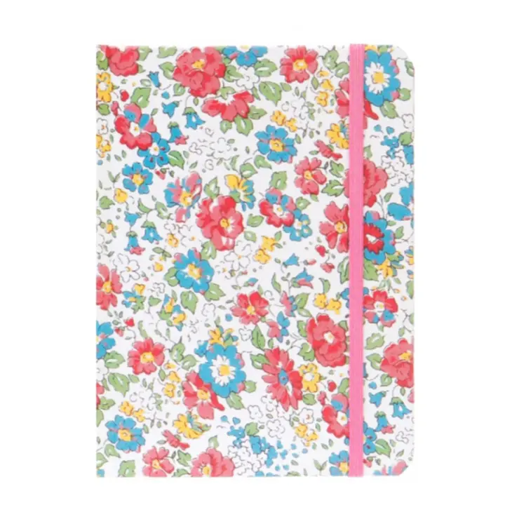 Libreta A6  diseño floral con goma Decomac - 1