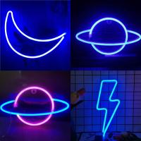 Señal Neón Innovadora 1pc Para Decorar Habitaciones De Niños Y Niñas Cumpleaños Y Fiestas Navideñas Con Fuente De Alimentación USB/batería - details 0