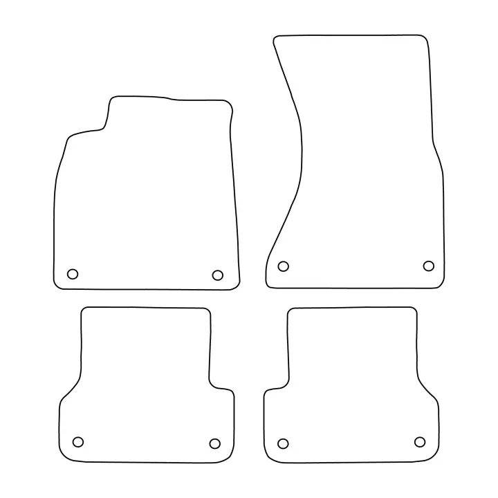Juego de alfombrillas de terciopelo para Audi A6 IV C7 2011-2018 - acabado rojo - 1