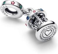 PANDORA Moments 793586 C01 Brecloque Carrousel Rotary y Argent Sterling Avec cristaux Compatible Avec Les Bracelets Moments, Rot, Argent Sterling, Cristal artificiel, Coma con envase de Caja de Joint original. - details 2