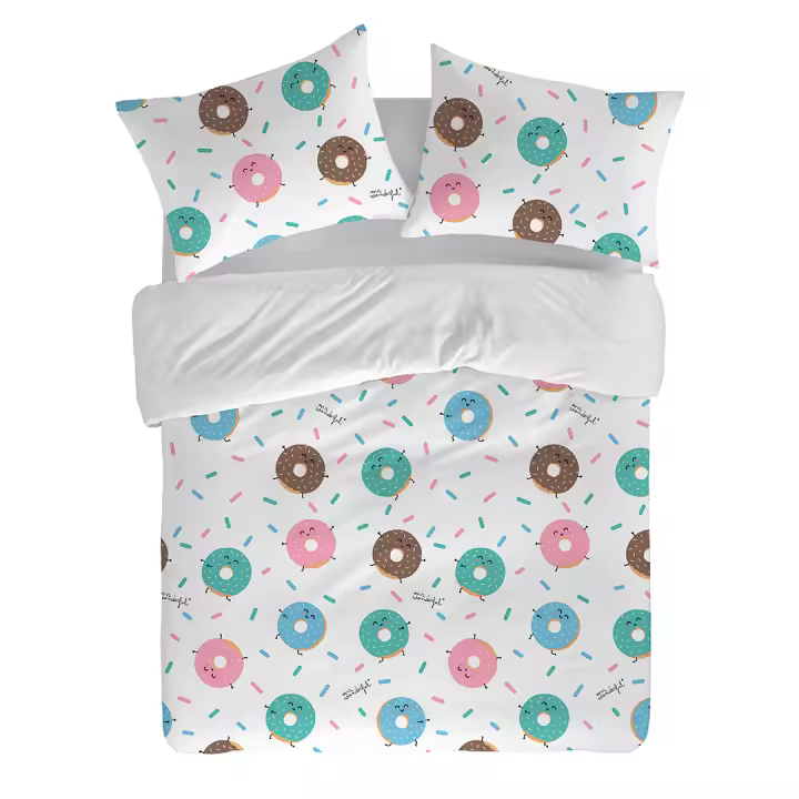 MR. WONDERFUL - Funda nórdica ROSQUILLAS 100% algodón 144 hilos, ropa de cama. Disponible para cama de 90 cm (155x220 cm), 135 cm (220x220 cm), 150 cm (240x220 cm), 180 cm (260x240 cm). Fabricado en España) - 1