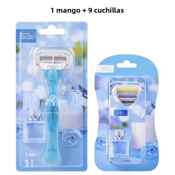 Cepillo De Afeitar Para Mujer Con 9 Hojas De Afeitar Seguridad Compatible Con Venus Apto Para Cara Piernas Axilas Y Bikini - 1