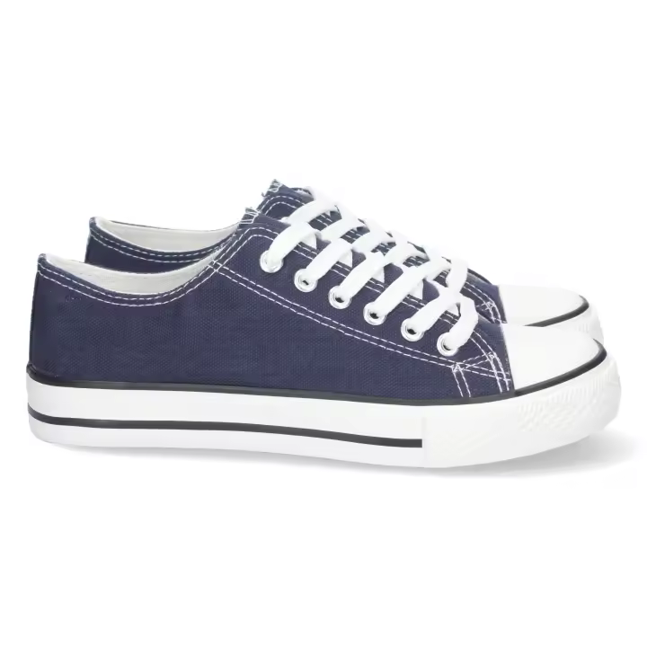 PuntoSalao Zapatillas planas cómodas estilo bamba lona mujer marino FG-2913 - 1
