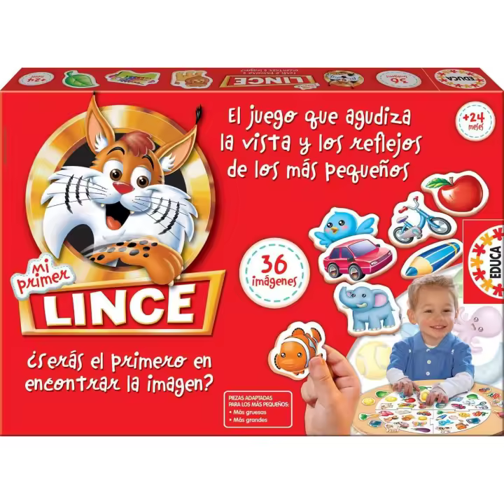 Educa , Mi Primer Lince 36 Imágenes , El Juego de Mesa Educativo  Ayuda a Agudizar Vista y Reflejos + 2  años Educa 15676 - 1