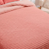 Vivid Torral - Edredón Borrego Rayas Rosa Deluxe Tacto Terciopelo/Sedalina + Fundas De Cojines* Tacto Suave Calidez confort - details 1