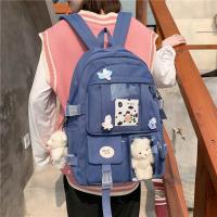 Mochila Kawaii De Japón Para Niñas De Escuela High School Con Múltiples Bolsillos Mochila Harajuku Para Mujeres De Nylon Resistente Color Negro Azul Blanco Rosa Morado - details 10