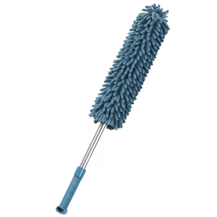 Plumero retráctil lavable y reutilizable, cepillo de polvo portátil multifuncional para cama, escritorio, hogar, azul oscuro - 1