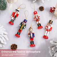 Juego De 5 Muñecos De Madera 12CM Nutcracker Guardia Soldado Colgante Decoración De Navidad Y Año Nuevo Artesanía Europea - details 4