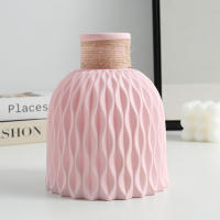 Vaso De Plástico Para Flores Estilo Nórdico Moderno 1PC Ondas De Agua Ornamento De Mesa Para Sala De Estar Decoración Del Hogar - details 6