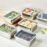 Caja De Almacenamiento De Alimentos De Acero Inoxidable 600ml Con Tapa De Plástico Para Refrigerador Conservación De Frescura Para Picnics - details 6