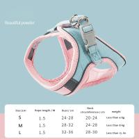 Juego De Correa Y Arnes Para Gato Estampado Anti-R Rompedor Con Collar Chaleco Antirrompible Para Entrenamiento Y Caminar Para Perros Y Gatos Material De Tela De Gamuza - details 4