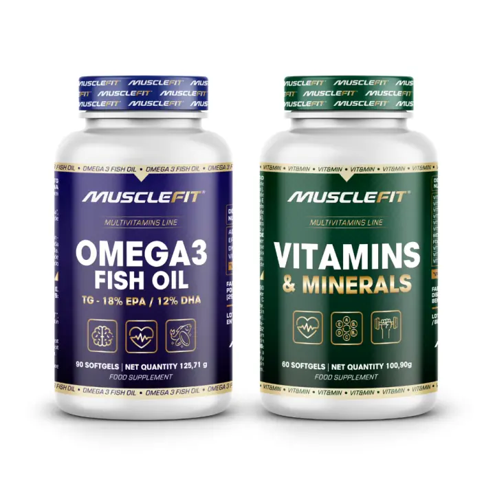 Multivitaminas 60 cáps + Omega 3 90 cáps - Musclefit │MUSCLECULT│Vitaminas esenciales - 1