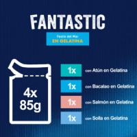 FELIX - Fantastic Gelatina (24x85 gr) - Comida Húmeda Festín del Mar (Atún, Salmón, Bacalao y Solla) (2 Cajas de 12x85 gr) - details 0