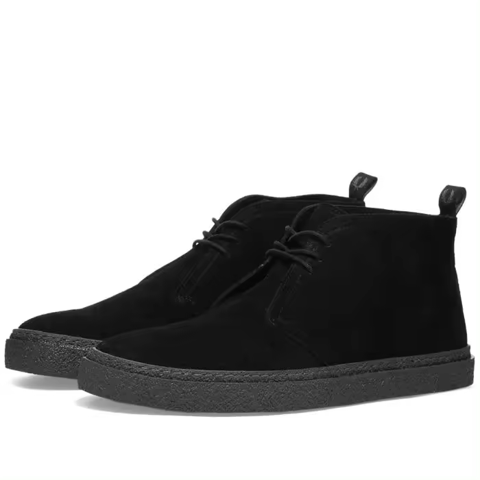Fred Perry Hawley Suede B9161 Black - Botines Hawley Inspirados en los Años 60, Ligeros y Resistentes - 1
