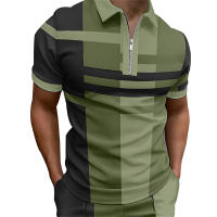 Camisa Polo Casual Para Hombre Verano Primavera Manga Corta Negocios Con Cierre Color Contraste Golf Transpirable Polyester - details 1