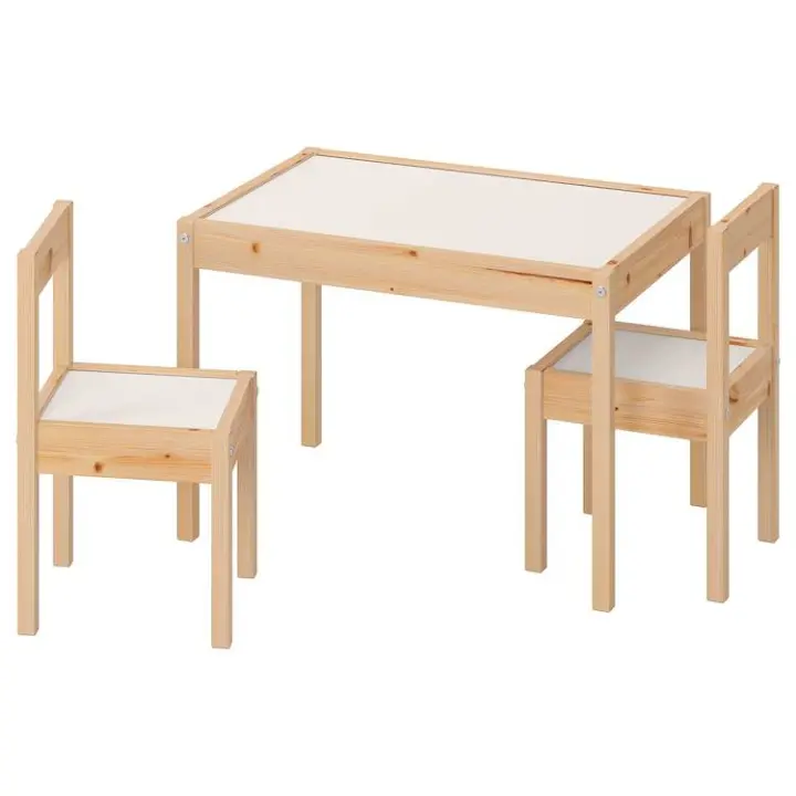Mesa para niños Lätt Ikea con dos sillas blanco / pino - 1