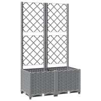 vidaXL Jardinera con enrejado PP 80x40x136 cm Color Gris oscuro,  Marrón,  Negro y mas - details 4