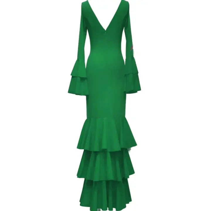 VESTIDO FLAMENCA LICRA FABRICADO EN ITALIA . TALLAS XS/S 34/36 - 72CM 60CM 76CM . M/L 38/40 - 80CM 68CM 84CM . XL/XXL - 42/44/46 - 92CM 80CM 96CM .6XL 52/54/56 -118CM 100CM LARGO 150CM - 1