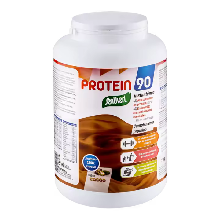 Santiveri V-Sport Protein-90 Cacao 1Kg - Alto Contenido Proteico - 1