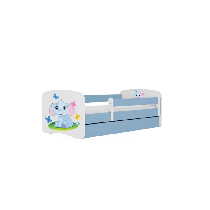 Cama 160 x80 cm Kocot Kids com gaveta e colchão BabyDreams Baby Elephant Blue - 1