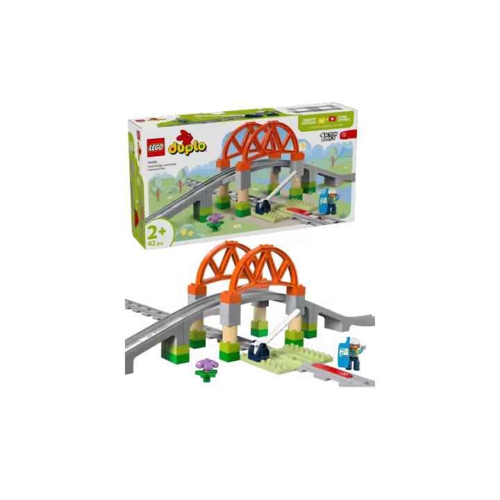 LEGO DUPLO Town 10426 Set de Expansión: Puente y Vías Ferroviarias contiene 42 piezas - edad 2+ años 25L10426 - 1