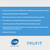 PROFIT Omega 3 IFOS - 90 perlas EPA DHA en Perlas con Certificación IFOS para Salud Cardiovascular, Cerebral y Visual - details 2