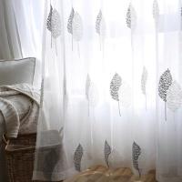 Cortina Moderna Bordada De Tulle Blanca Transparente Para Sala De Estar Balcon Y Dormitorio Con Diseño De Árbol Ventilador De Cortina De Ventana De Tela Poliéster 100% Instalación En Techo - details 1