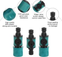 Conector de Manguera de Jardín, conector de Manguera con válvula de Control, 3 piezas,conector de Manguera de Agua de 16 mm - details 1