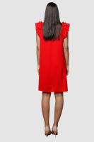 Vestido liso para mujer marca BanBat, con cuello redondo y manga corta con un delicado detalle de volantes en los hombros que le aporta un toque único y elegante- REF: P58871-1 - details 5