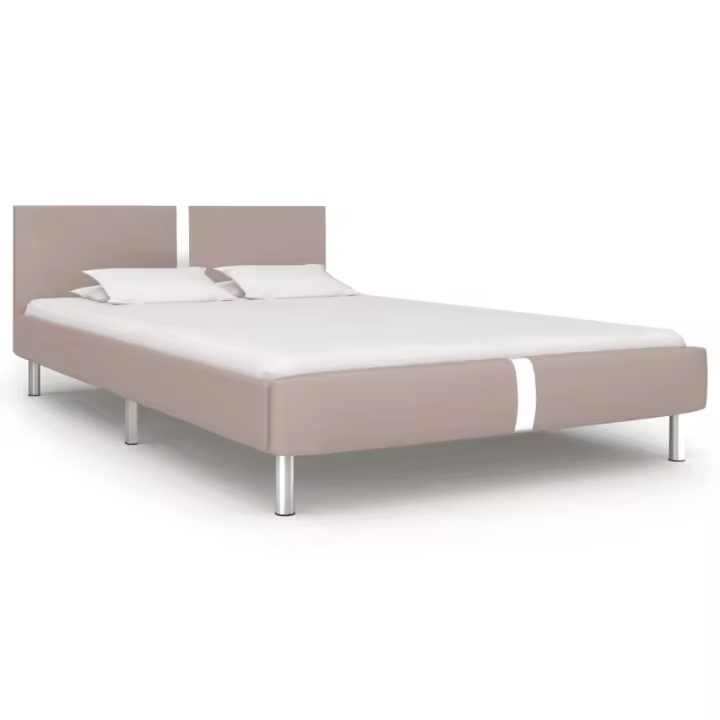 vidaXL Estructura cama sin colchón cuero sintético capuchino 140x200cm - 1