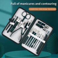 Set De Manicura Profesional 7-18 Piezas Cortauñas De Acero Inoxidable Con Estuche De Viaje De Cuero Para Hombre Y Mujer Kit De Cuidado De Uñas - details 0