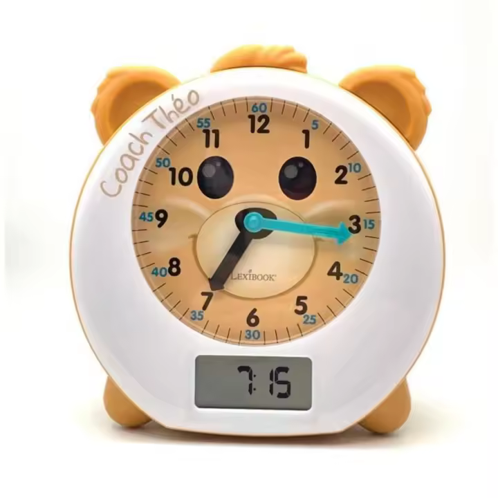LEXIBOOK - THEO, Mi Reloj Despertador educativo entrenador del sueño con función de cuentacuentos y luces - 1