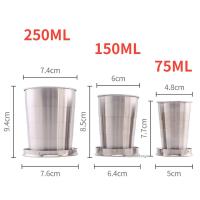 Taza De Acero Inoxidable Plegable Para Té Con Llavero 75ml/150ml/250ml Telescopio Portátil Para Viajes Y Camping - details 0