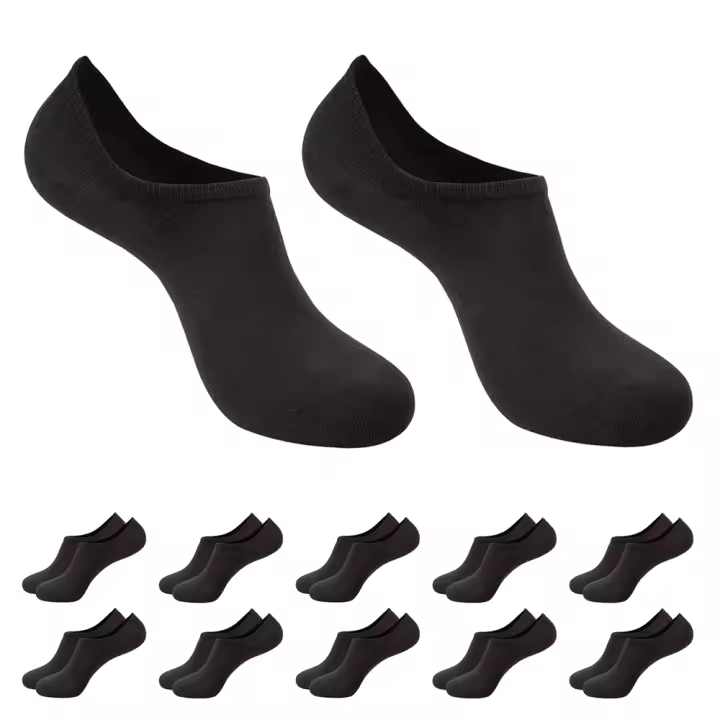 Aicasa - Calcetines Mujer y Hombre Tobilleros Invisibles Antideslizante Algodon Silicona Calcetines Verano uso diario - 1