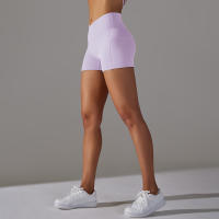 Shorts Deportivos Sin Costuras Cintura Alta Push up Yoga Elásticos Para Gimnasio Y Correr Shorts Transpirables De Poliéster Y Nylon - details 11