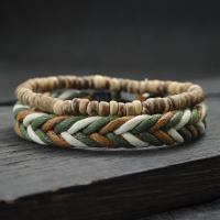 Set De 2 Pulseras Para Hombre Hechas a Mano Con Madera Volcánica Y Piedra Ojo De Tigre Pulsera De Cuerda Macramé Pulsera De Charms Moda Étnica - details 0