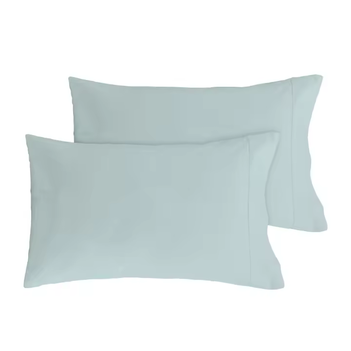 KUKUXUMUSU - 2 Fundas de almohada lisas verde agua  50x80 cm 100% algodón 144 hilos. Fabricado en España - 1