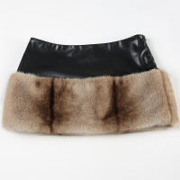Mini Falda Bodycon De Cuero Sintético Con Parches De Peluche Para Mujer Estilo Callejero Sexy Corta Rave Clubwear Y2K inviernoFalda De Cintura Alta Para Jóvenes - details 3
