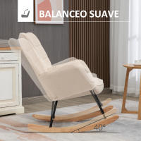 HOMCOM Mecedora de Borreguito Silla Mecedora con Patas de Madera de Haya y Marco de Acero Mecedora para Lactancia Carga 120 kg para Dormitorio Salón - details 0