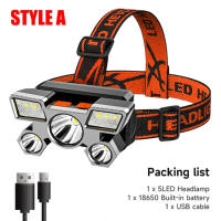 Linterna Frontal LED Recargable Super Brillante Con Batería 18650 Integrada Para Camping Pesca Aventura Al Aire Libre Impermeable Con Modos De Interruptor Alto/Medio/Bajo - details 14