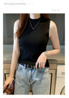 Top De Hombros Desnudos Para Mujer Verano Versátil Basic Solido Camiseta Casual Cuello Redondo Delgada Tees Vestido De Mujer - details 21