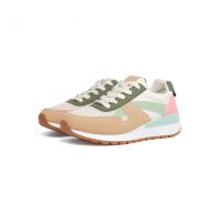 HLUNA - Zapatillas Deportivas Sneakers Playeras Mujer de Colorines - Combinación de colores Verde Beige y Camel - jf1211 - details 5