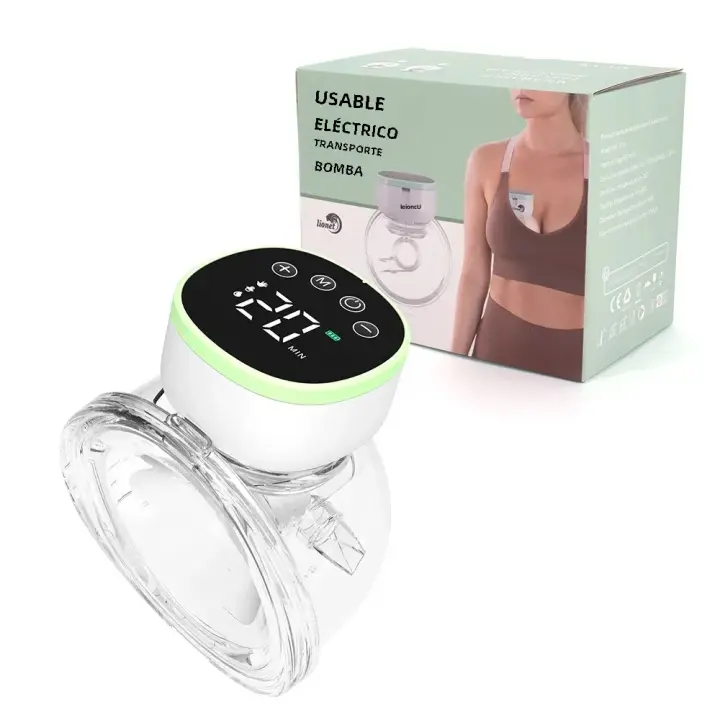 Extractor de leche eléctrico recargable portátil para mujeres, Colector de senos de silicona integrado, inalámbrico, manos libres usable - 1